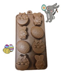 MOLDE SILICONA CONEJO Y HUEVITO