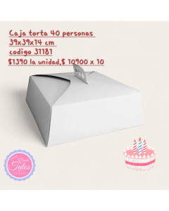 CAJA TORTA 40 PERSONAS 39X39X14 CM