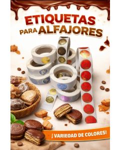 ETIQUETAS ALFAJOR ARTESANAL 1000 UNIDADES-ROJO