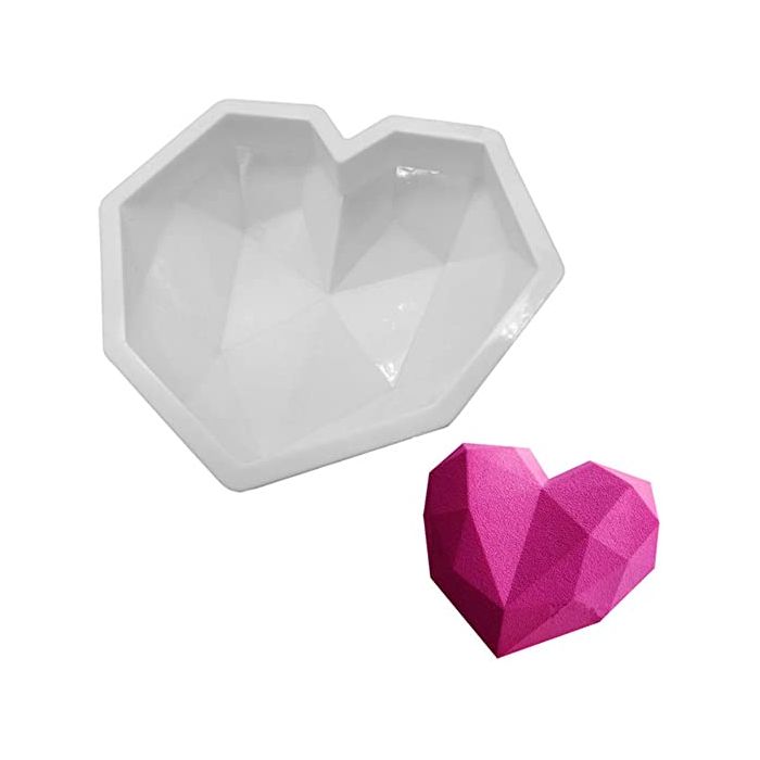 Molde Silicona Corazon Diamante